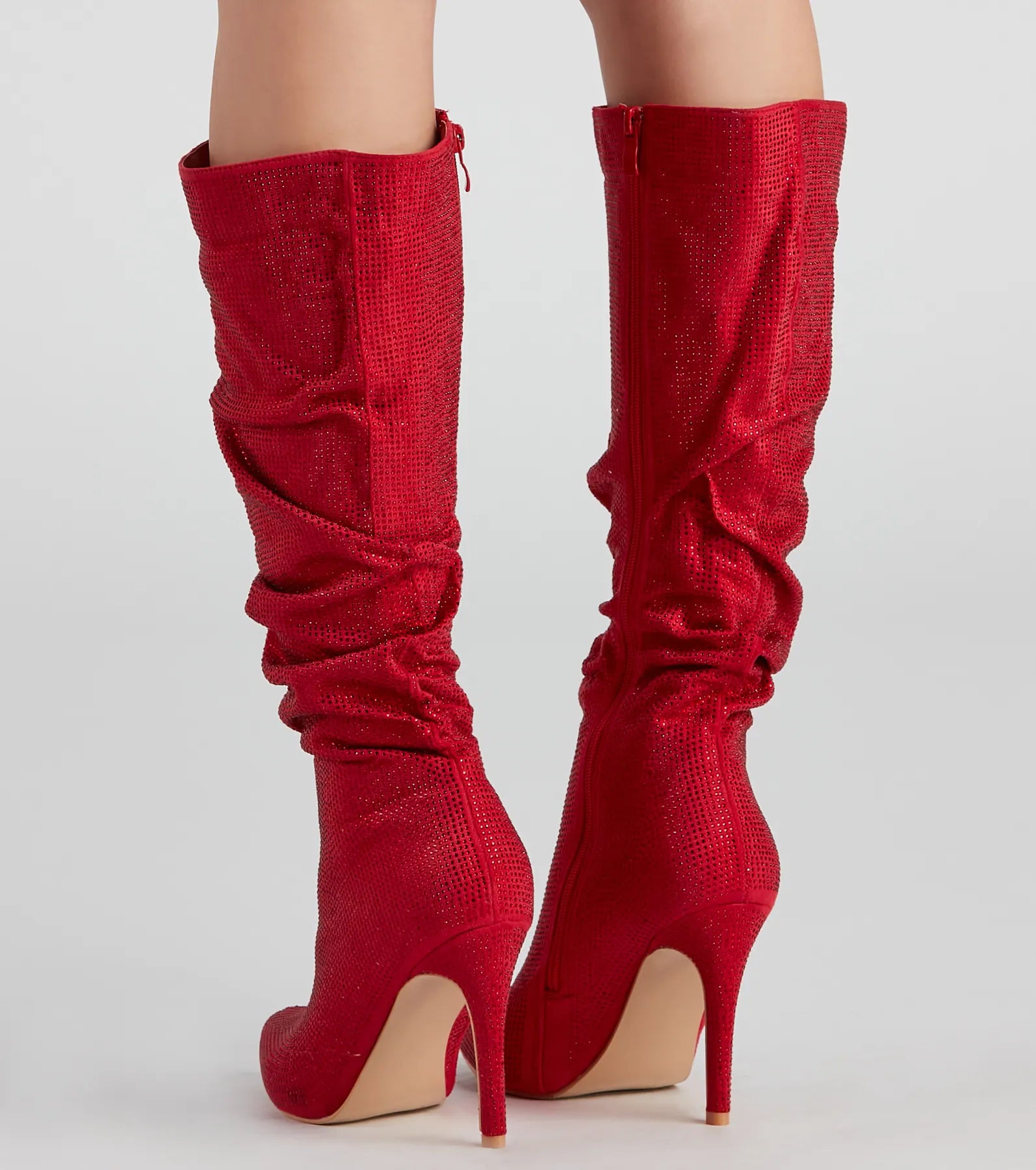 Shine Slouch Stiletto Boots - Image 4