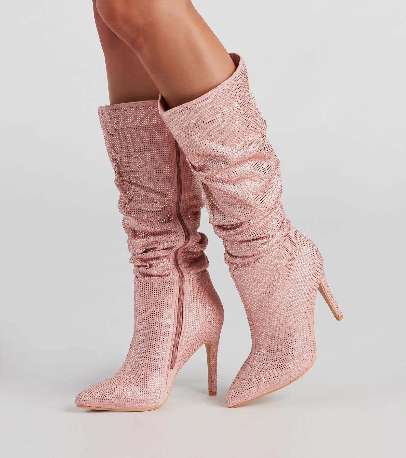 Shine Slouch Stiletto Boots - Image 5