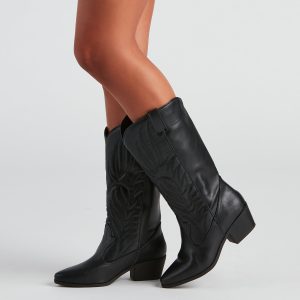 Western Roots Faux Leather Cowboy Boots