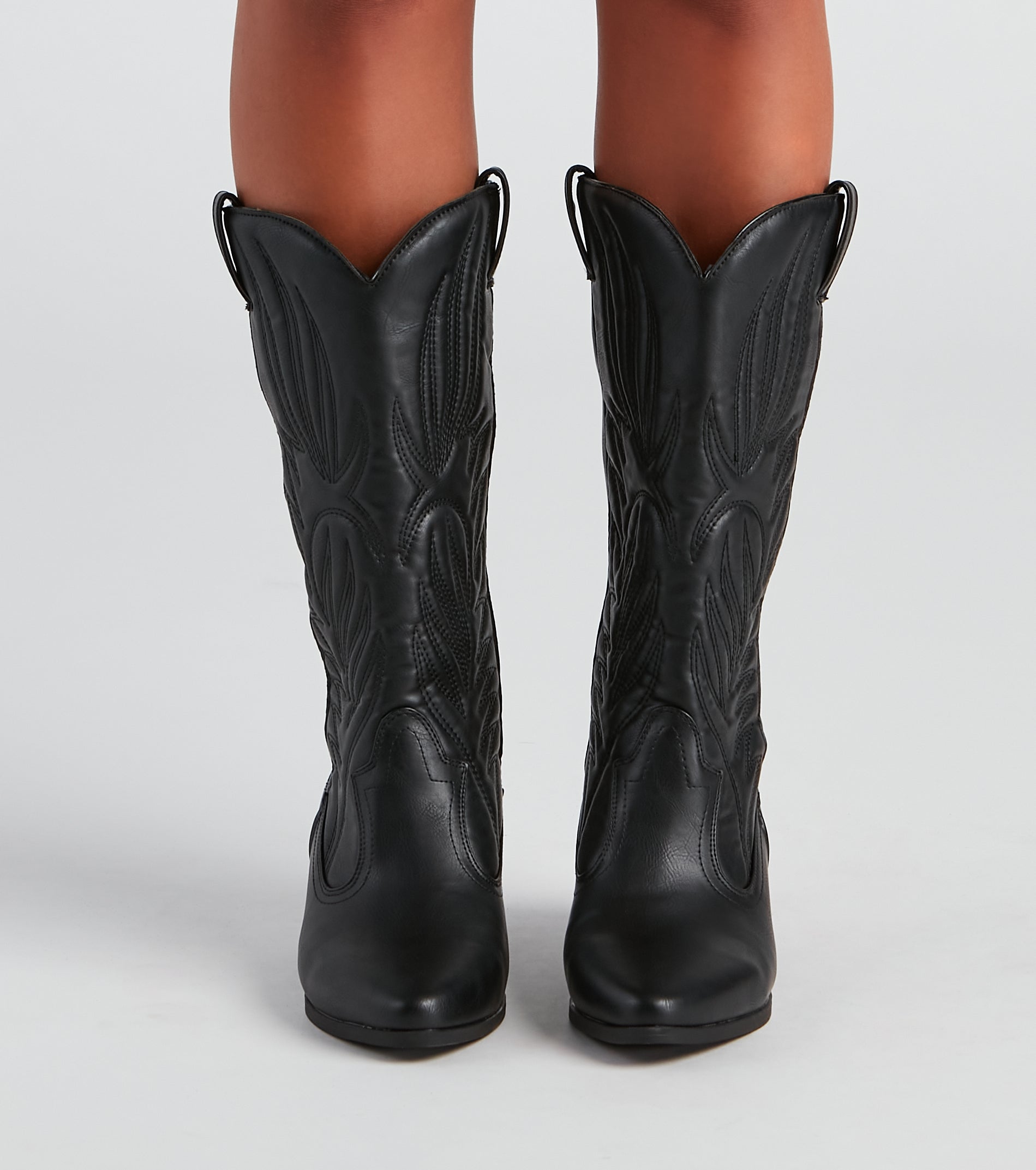 Western Roots Faux Leather Cowboy Boots - Image 2