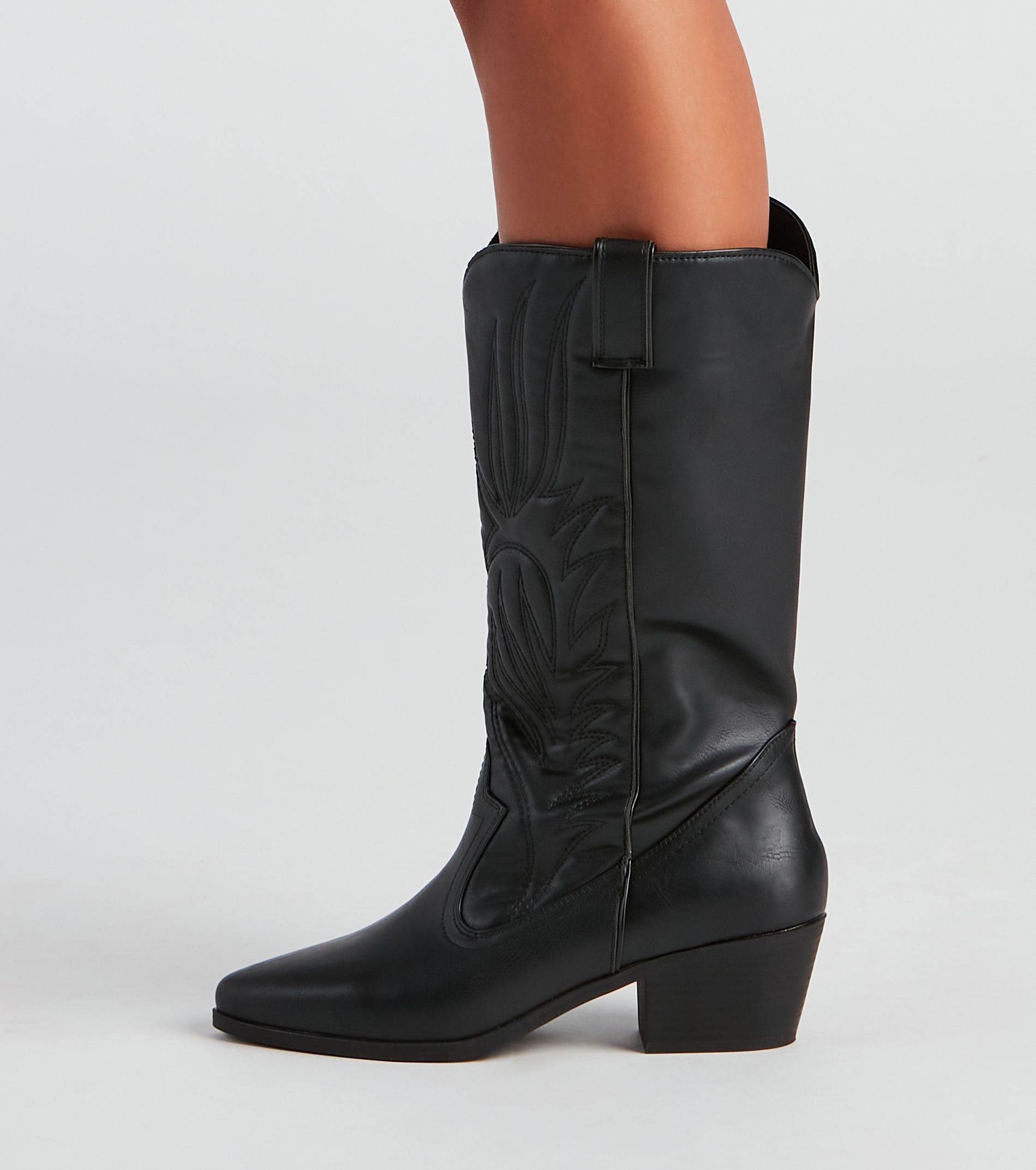 Western Roots Faux Leather Cowboy Boots - Image 3