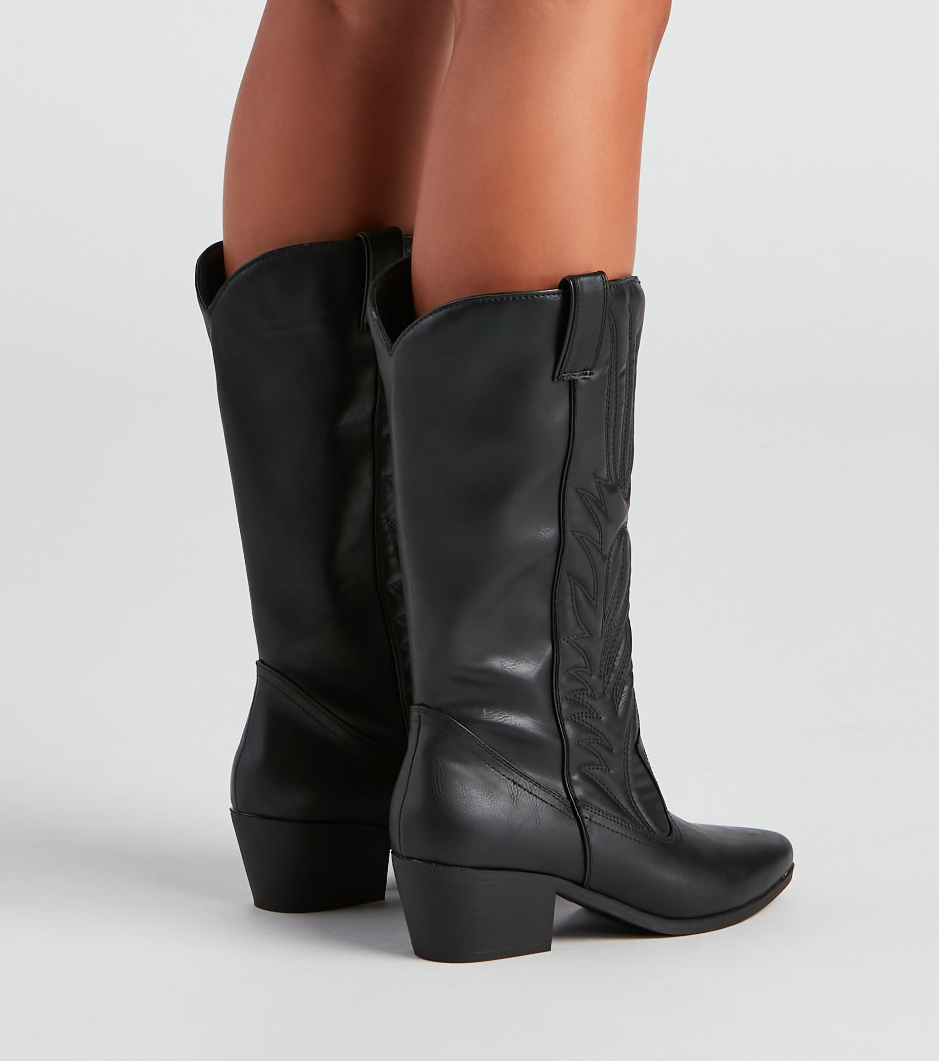 Western Roots Faux Leather Cowboy Boots - Image 4