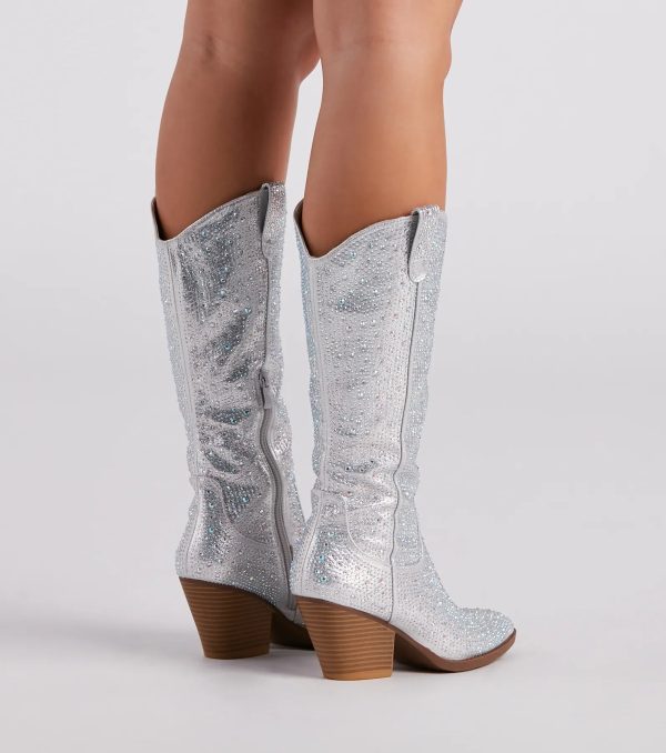 Country Diva Rhinestone Cowboy Boots - Image 4