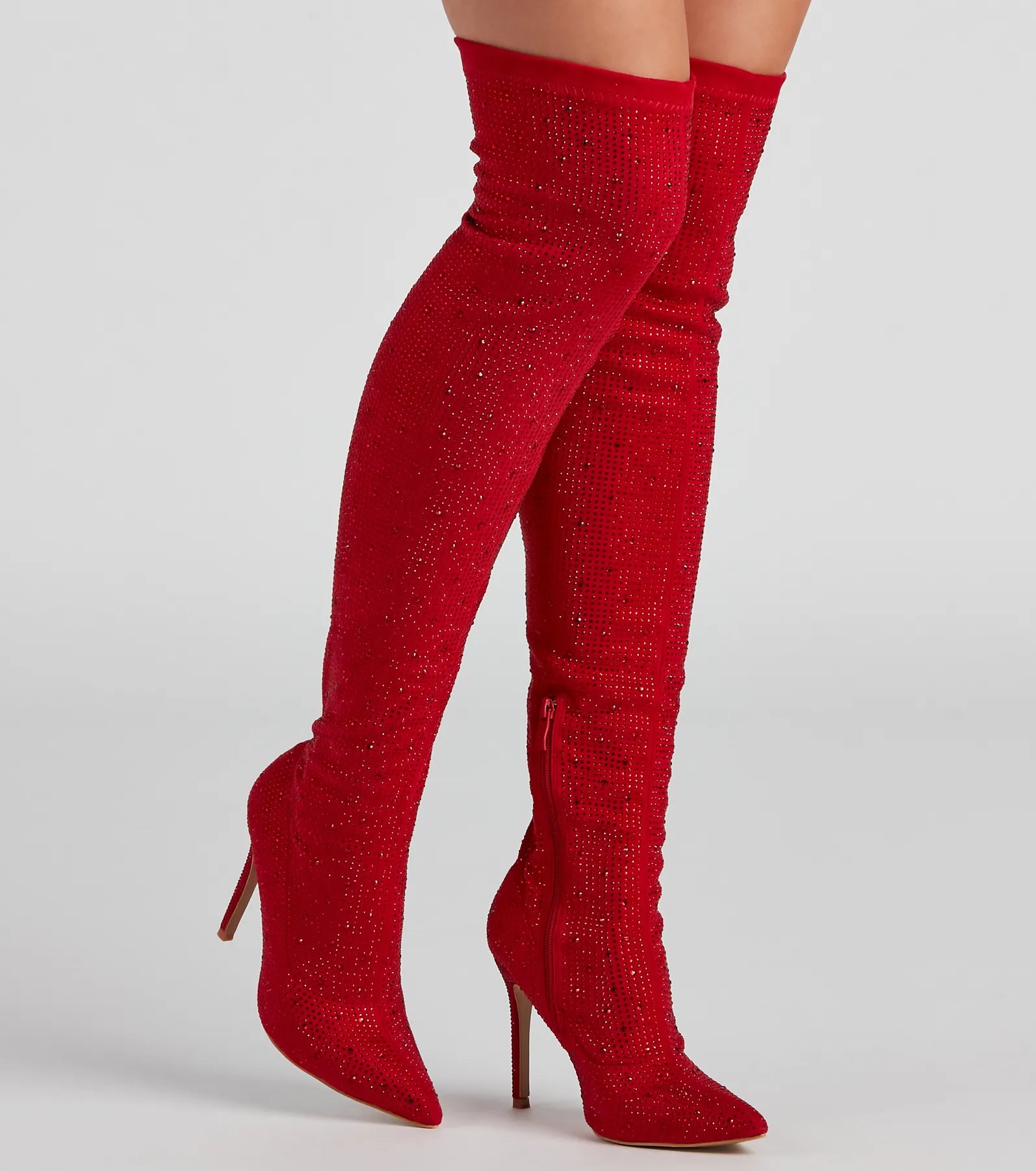 Sultry Voltage Rhinestone Over-The-Knee Boots - Image 5