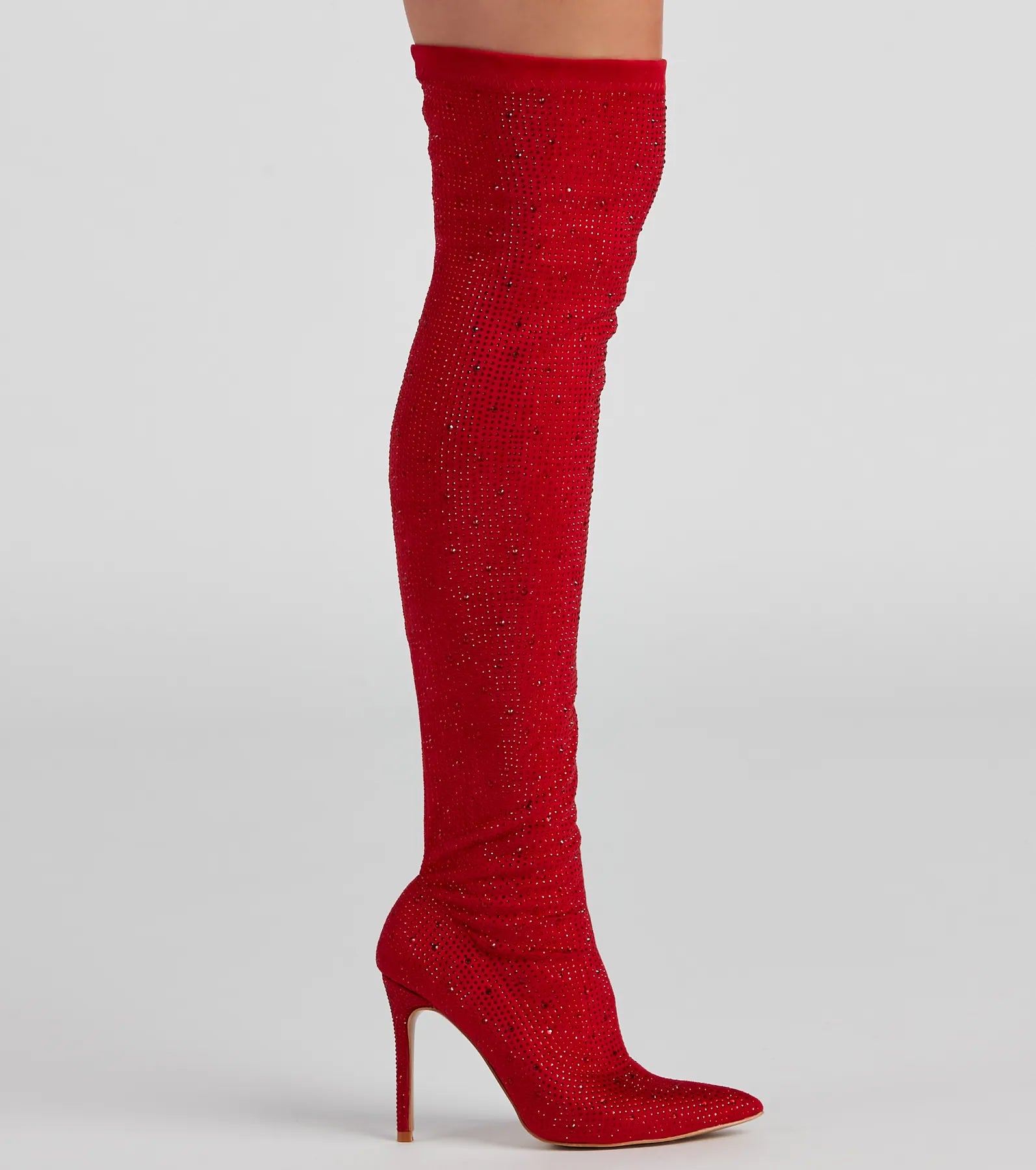 Sultry Voltage Rhinestone Over-The-Knee Boots - Image 7