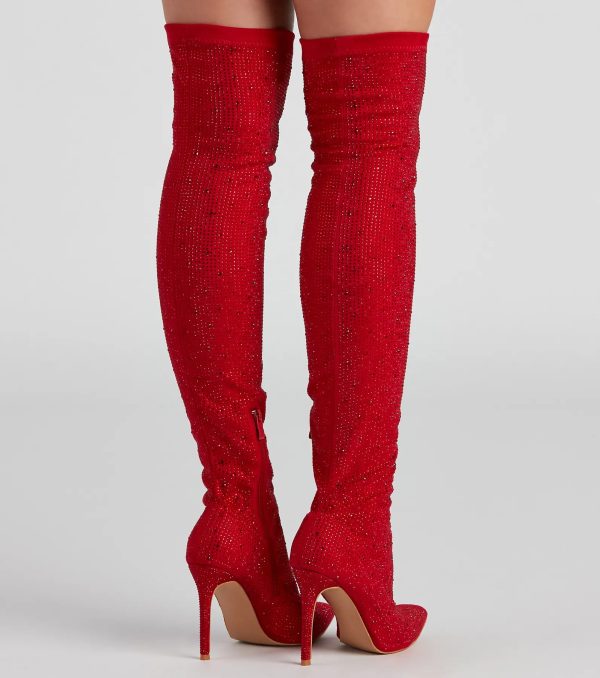 Sultry Voltage Rhinestone Over-The-Knee Boots - Image 8