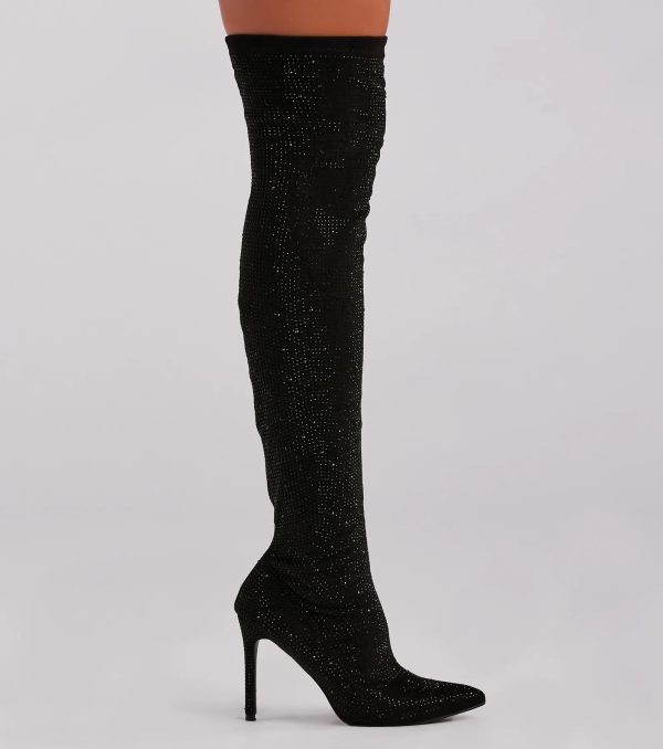 Sultry Voltage Rhinestone Over-The-Knee Boots - Image 3