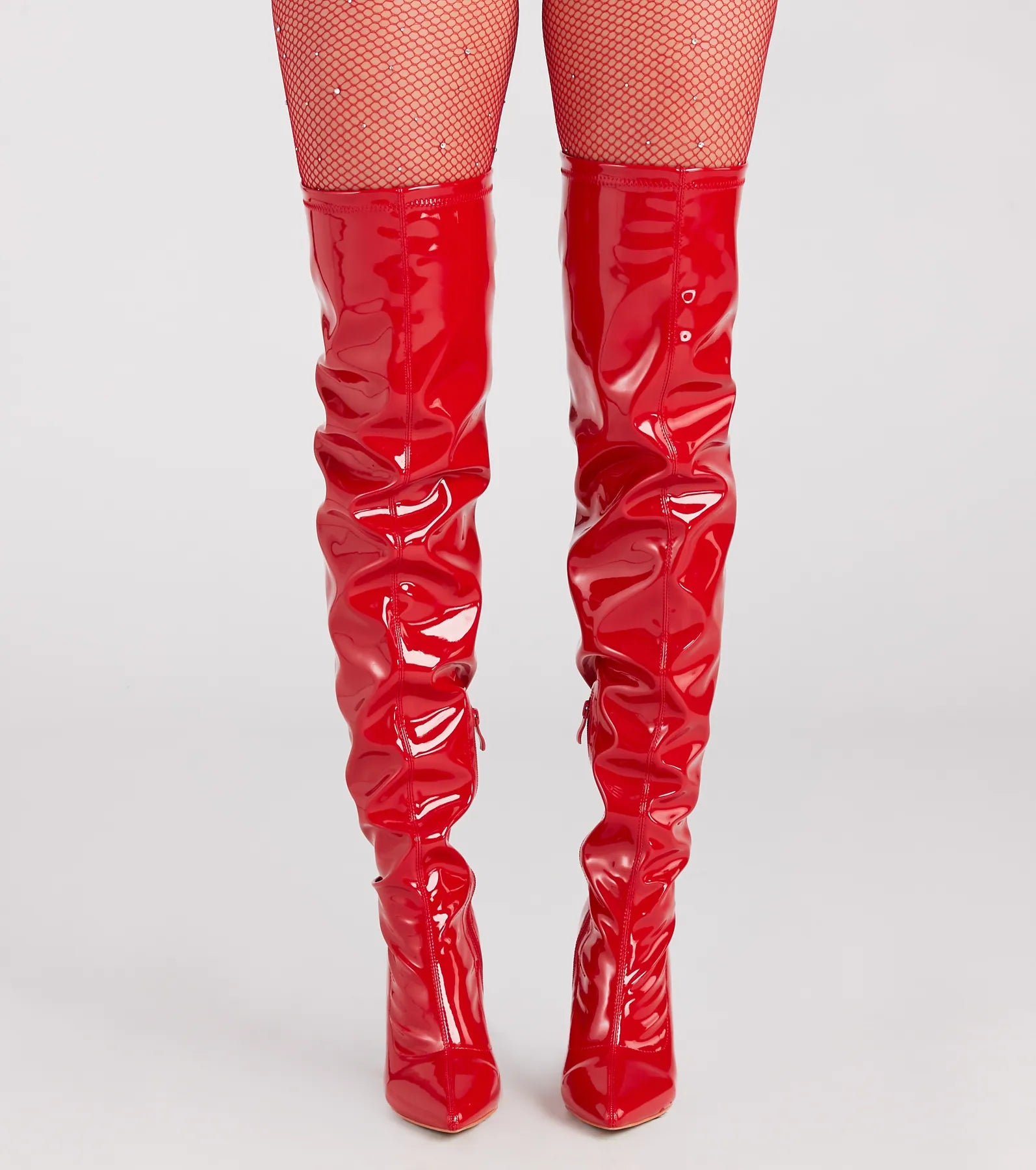 High Standards Patent Thigh-High Stiletto Boots - Image 10