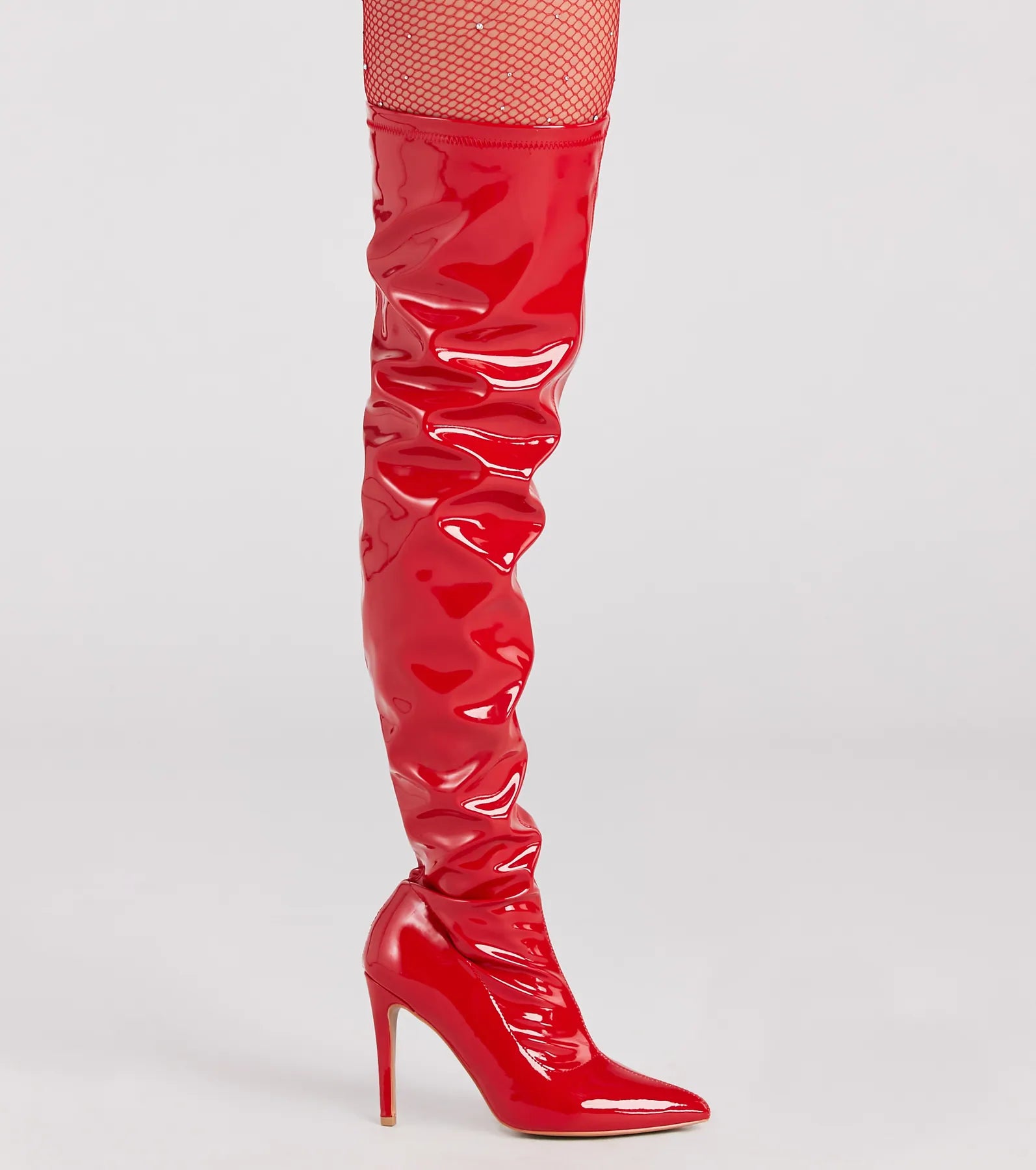 High Standards Patent Thigh-High Stiletto Boots - Image 11