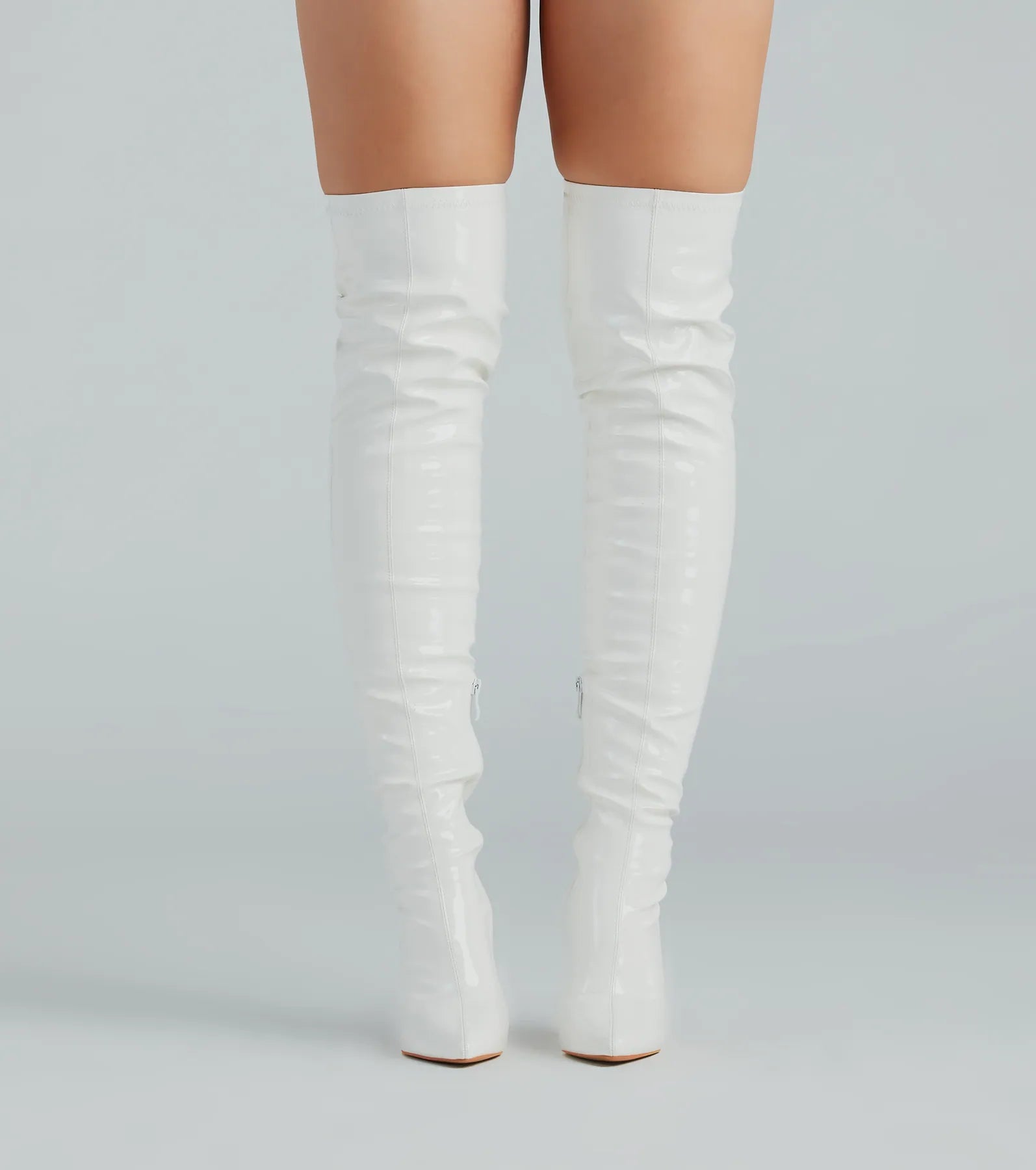 High Standards Patent Thigh-High Stiletto Boots - Image 6