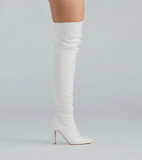 High Standards Patent Thigh-High Stiletto Boots - Image 7