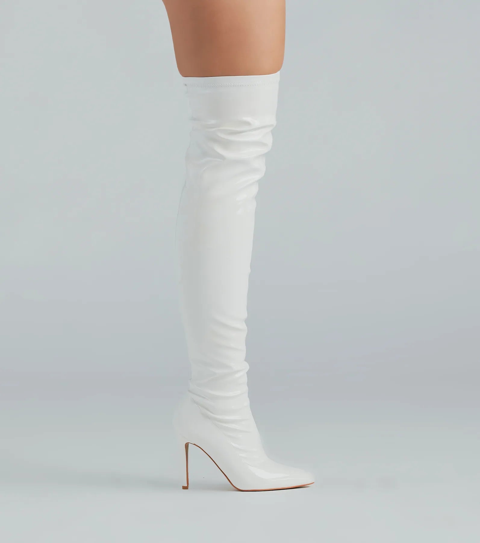 High Standards Patent Thigh-High Stiletto Boots - Image 7