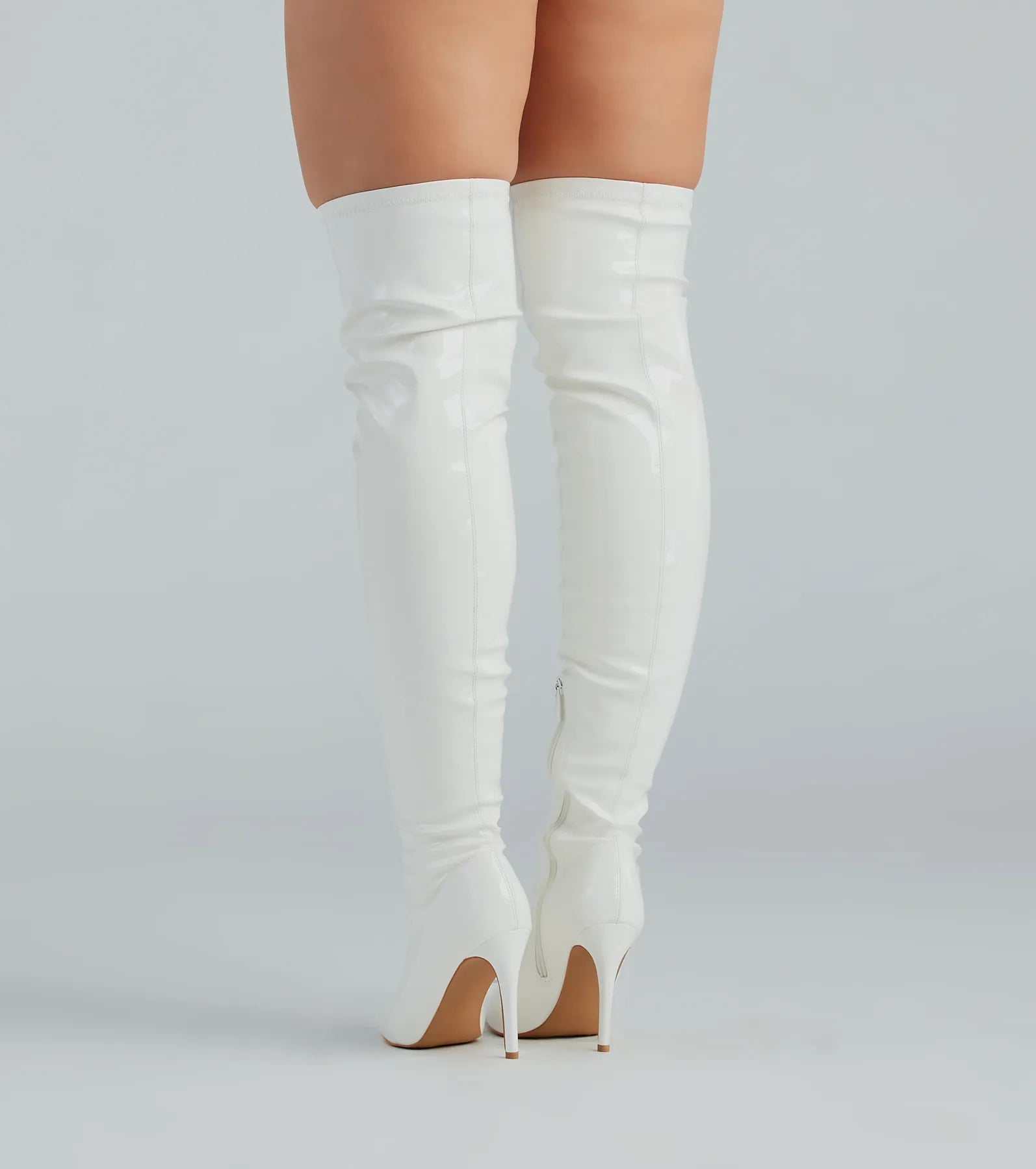 High Standards Patent Thigh-High Stiletto Boots - Image 8