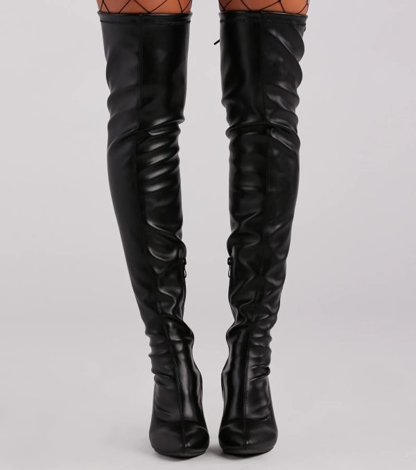 High Ambition Faux Leather Thigh-High Boots - Image 2