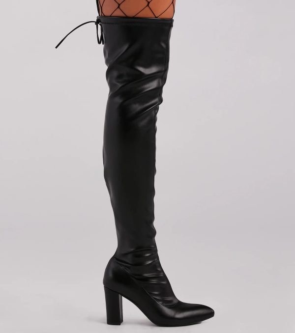 High Ambition Faux Leather Thigh-High Boots - Image 3