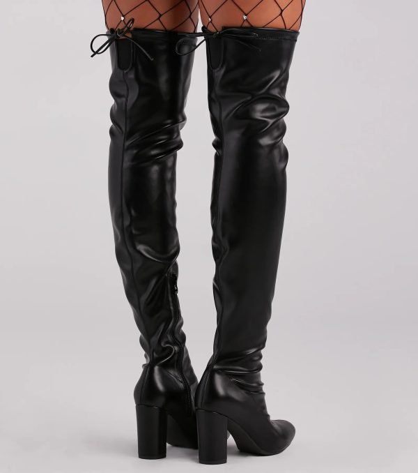 High Ambition Faux Leather Thigh-High Boots - Image 4