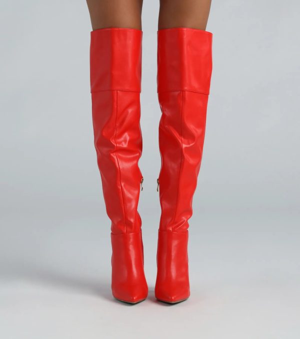Dare To Be Bold Faux Leather Over-The-Knee Boots - Image 2