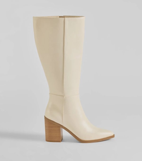 High Fashion Under-The-Knee Faux Leather Boots - Image 2