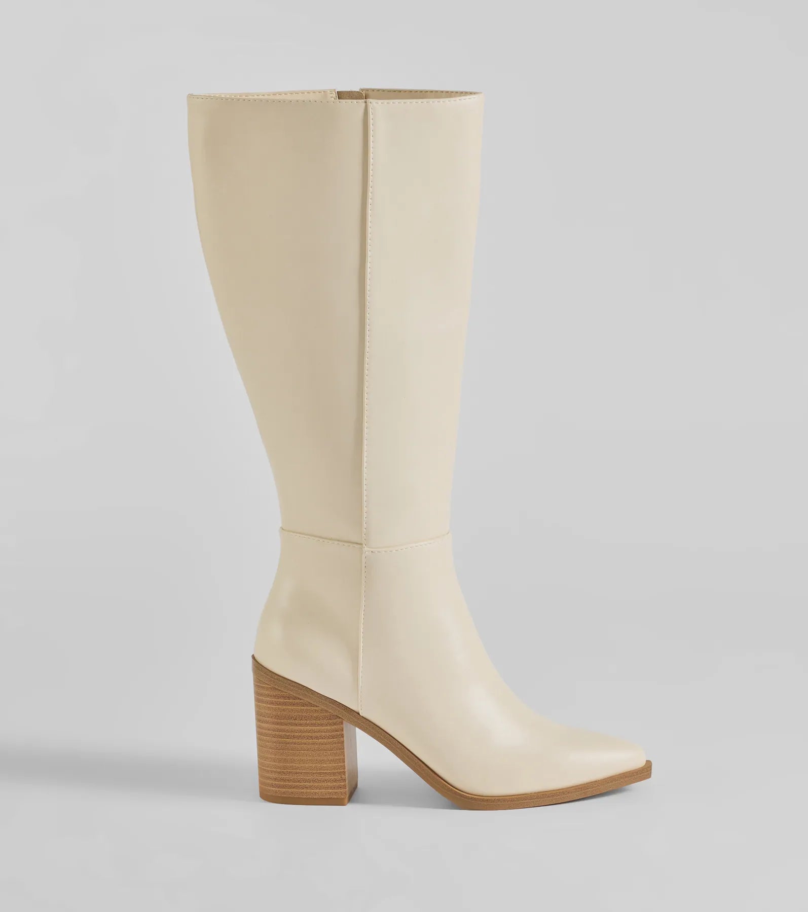High Fashion Under-The-Knee Faux Leather Boots - Image 2