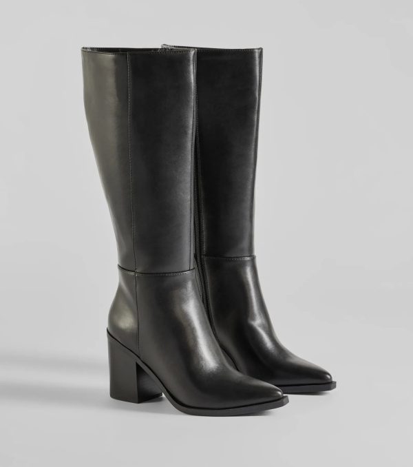 High Fashion Under-The-Knee Faux Leather Boots - Image 5