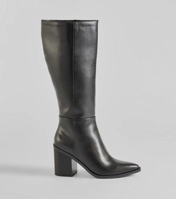 High Fashion Under-The-Knee Faux Leather Boots - Image 6