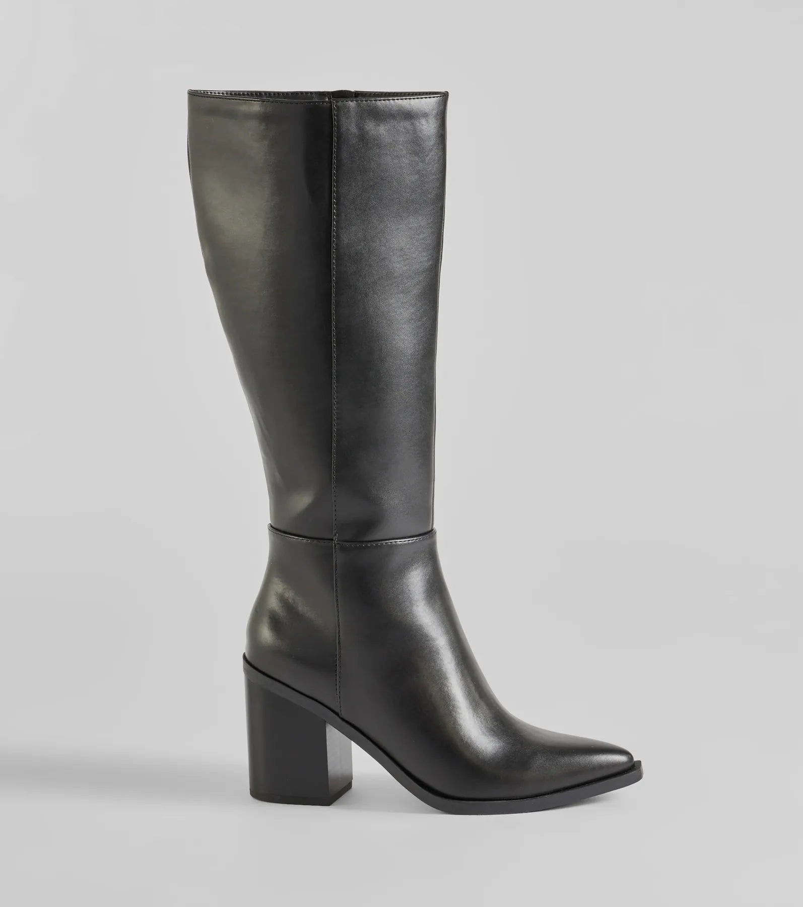 High Fashion Under-The-Knee Faux Leather Boots - Image 6