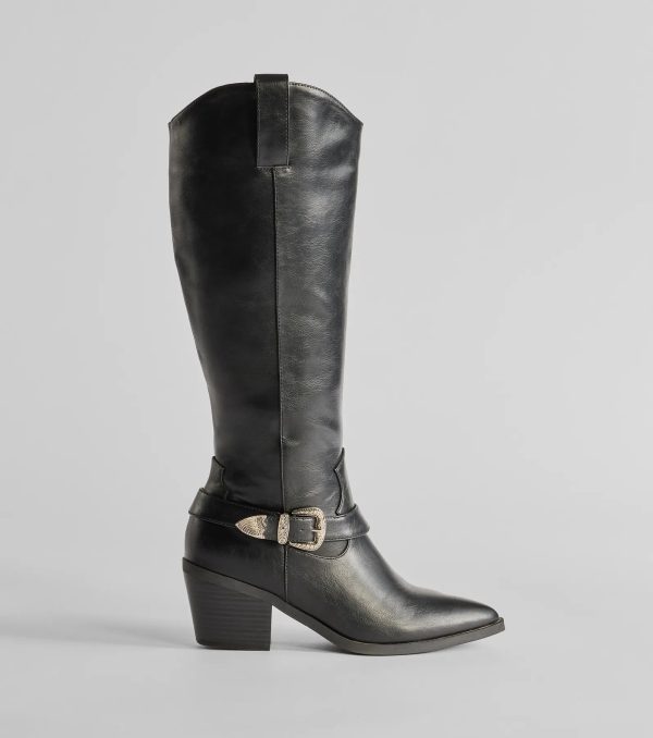 Desert Sun Western Buckle Under-The-Knee Boots - Image 6