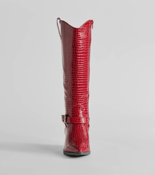 Desert Sun Western Buckle Under-The-Knee Boots - Image 3