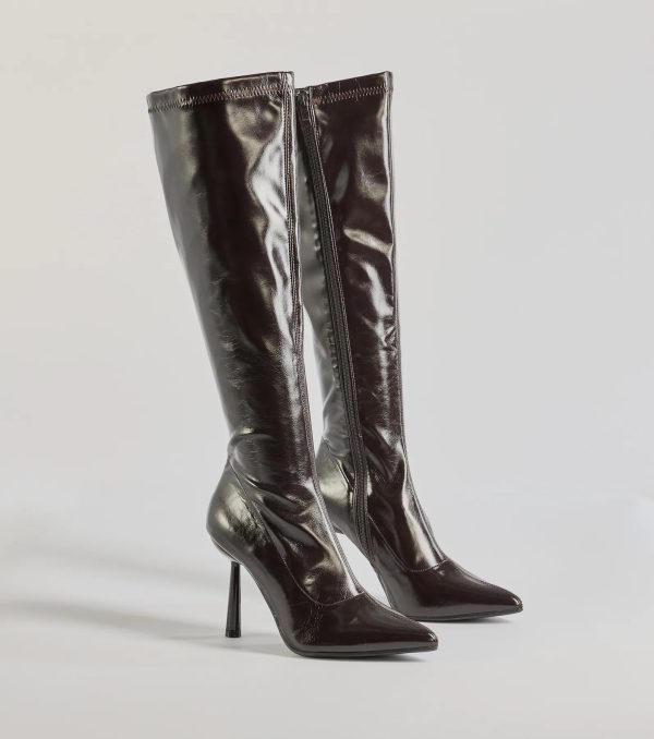 Major Strut Faux Leather Knee-High Stiletto Boots - Image 6