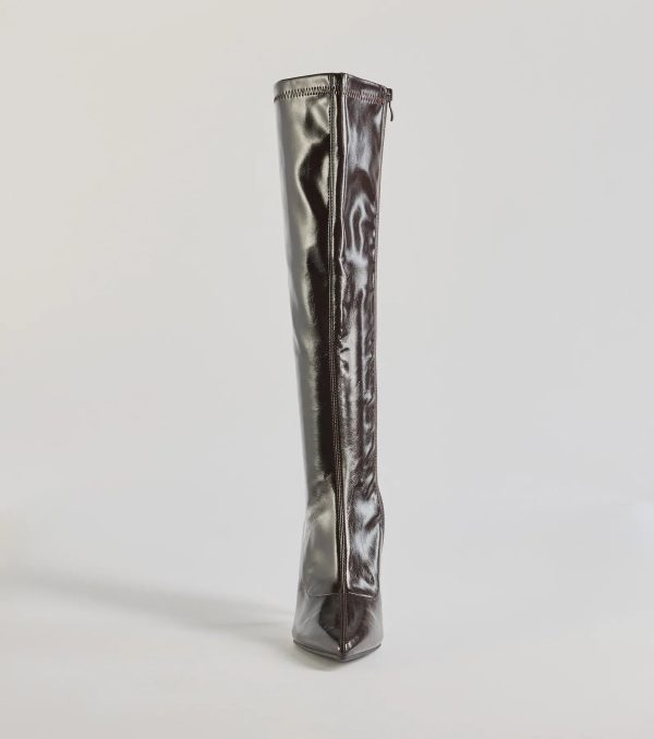 Major Strut Faux Leather Knee-High Stiletto Boots - Image 8