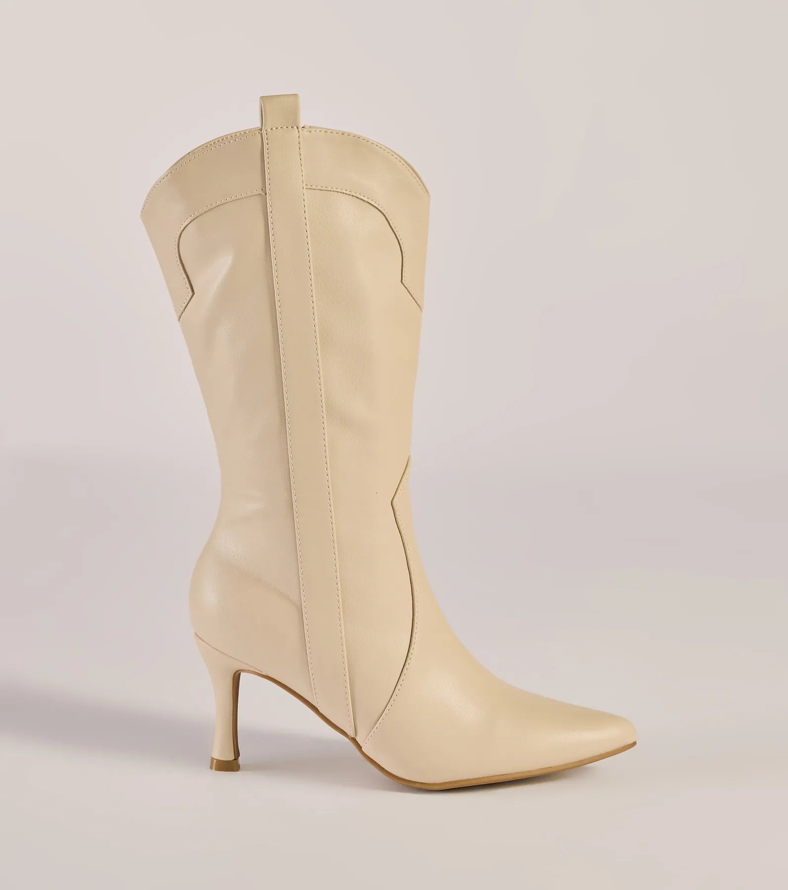 Sleek Stride Faux Leather Stiletto Western Boots - Image 6