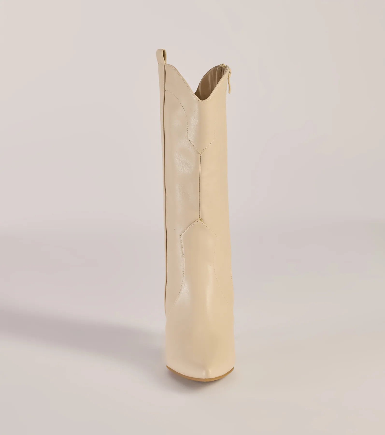 Sleek Stride Faux Leather Stiletto Western Boots - Image 7