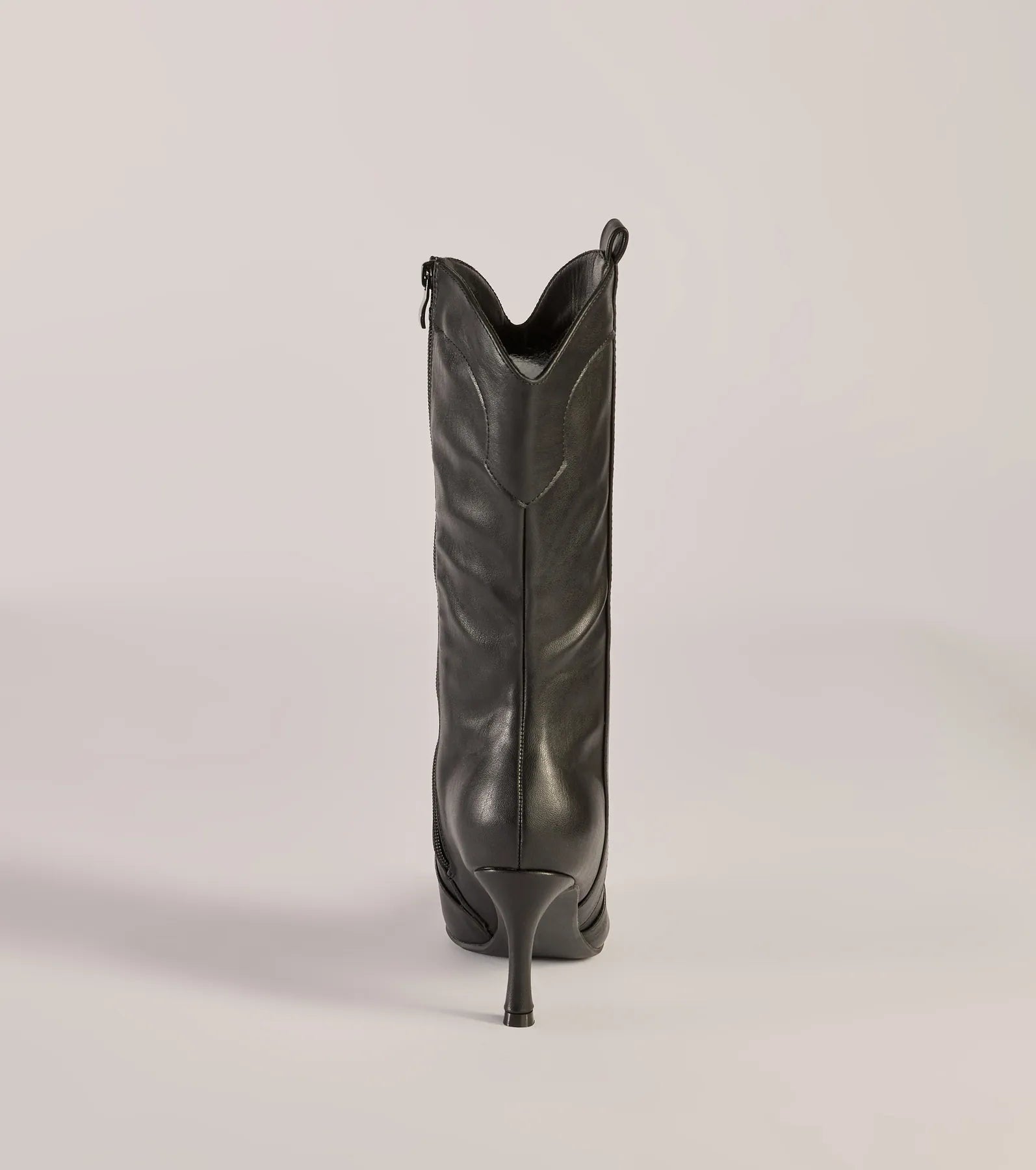 Sleek Stride Faux Leather Stiletto Western Boots - Image 4
