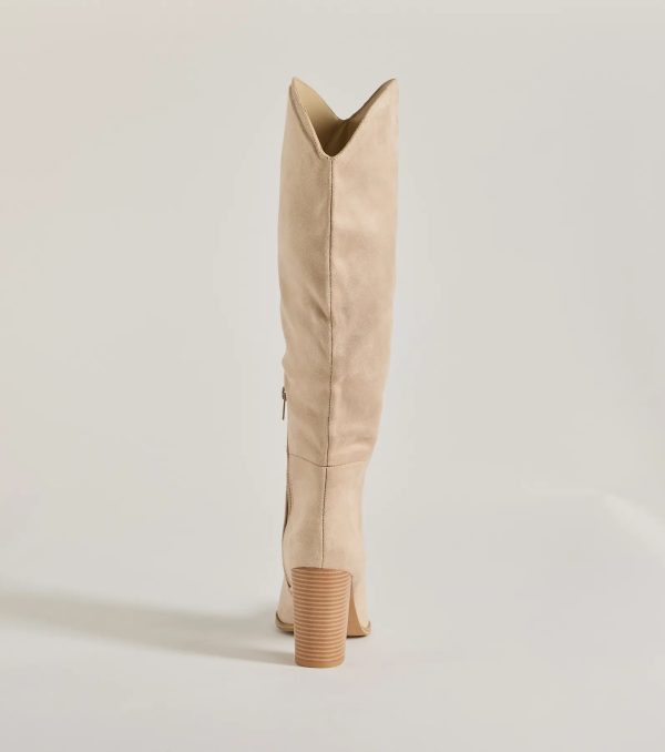 Chic Statement Faux Suede Knee-High Boots - Image 8
