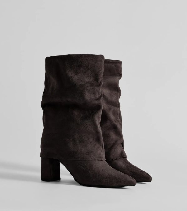 Fab Faux Suede Fold-Over Mid-Calf Boots - Image 6