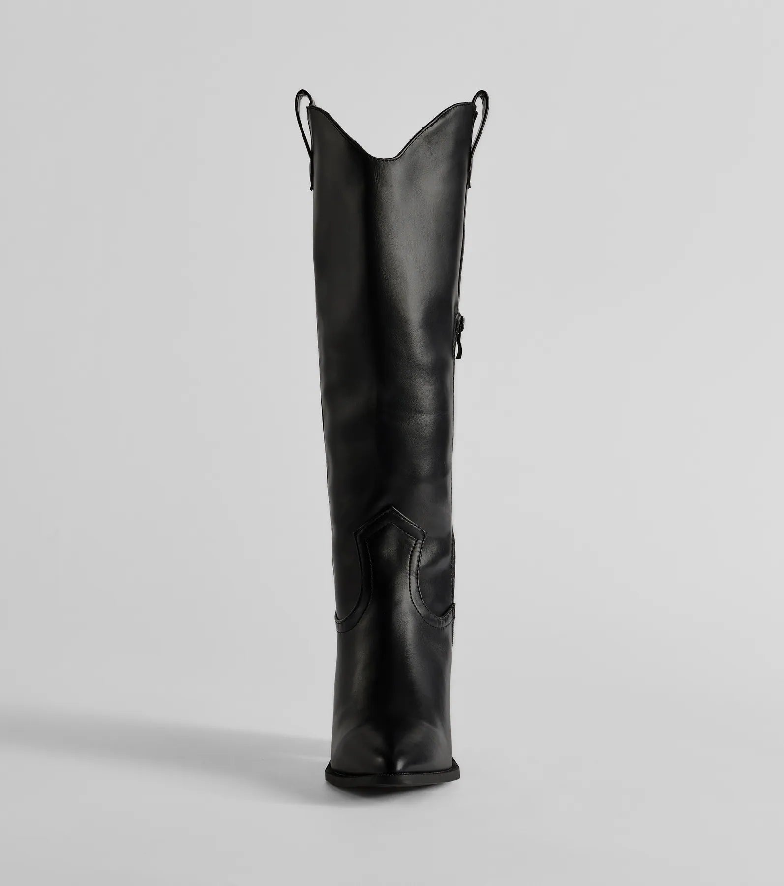 Western Sleek Knee-High Block Heel Boots - Image 3