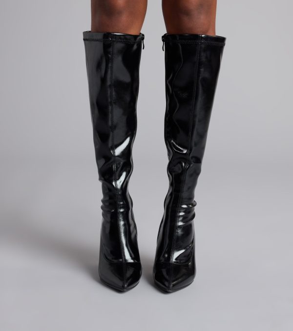 Major Strut Faux Leather Knee-High Stiletto Boots - Image 10