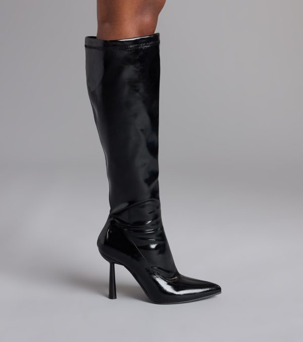 Major Strut Faux Leather Knee-High Stiletto Boots - Image 13