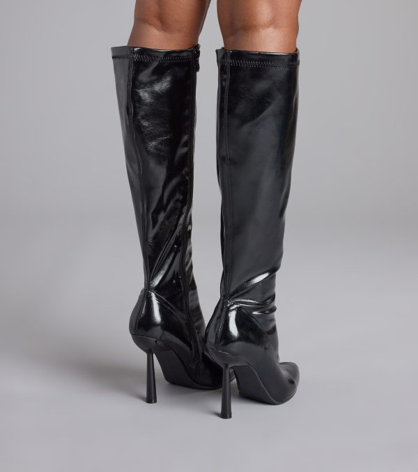 Major Strut Faux Leather Knee-High Stiletto Boots - Image 14