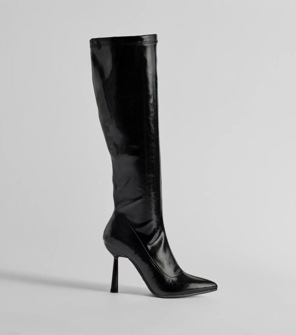 Major Strut Faux Leather Knee-High Stiletto Boots - Image 3