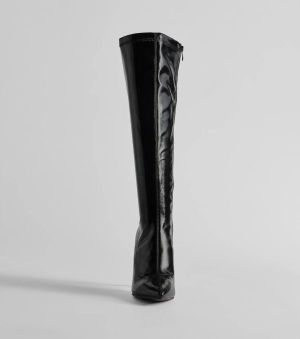 Major Strut Faux Leather Knee-High Stiletto Boots - Image 4