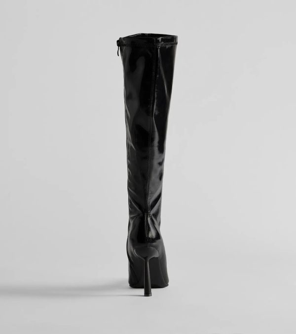 Major Strut Faux Leather Knee-High Stiletto Boots - Image 5