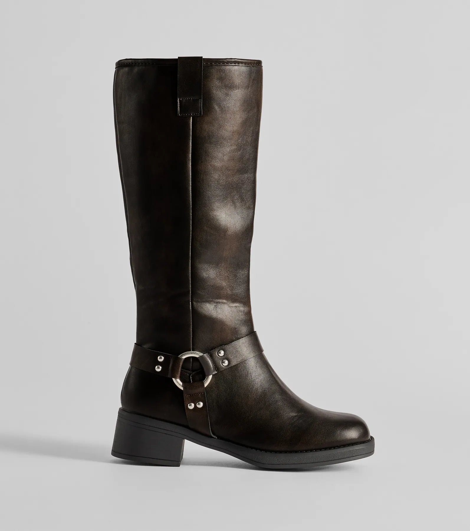 Edgy Look Under-The-Knee Moto Boots - Image 2
