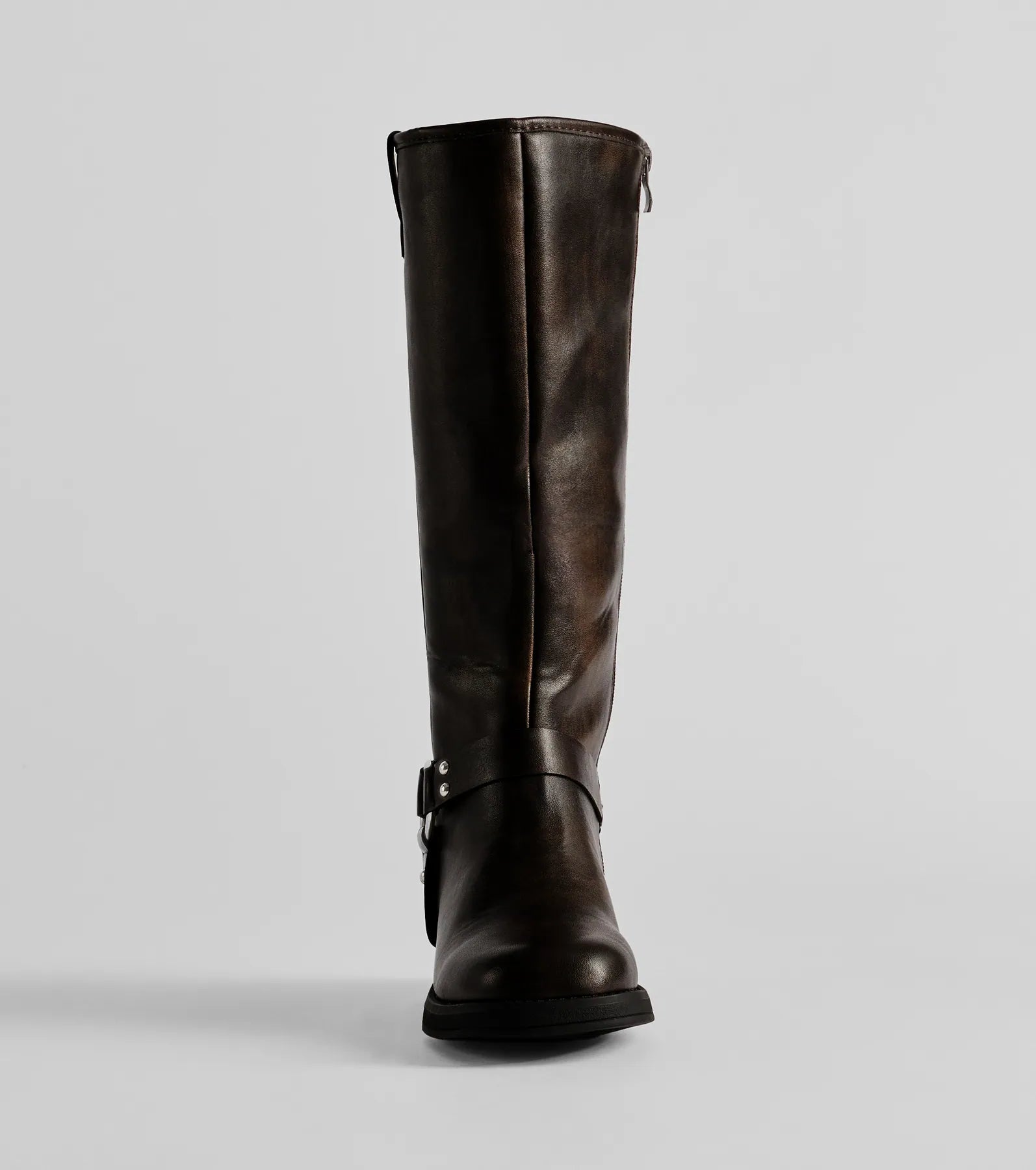 Edgy Look Under-The-Knee Moto Boots - Image 3