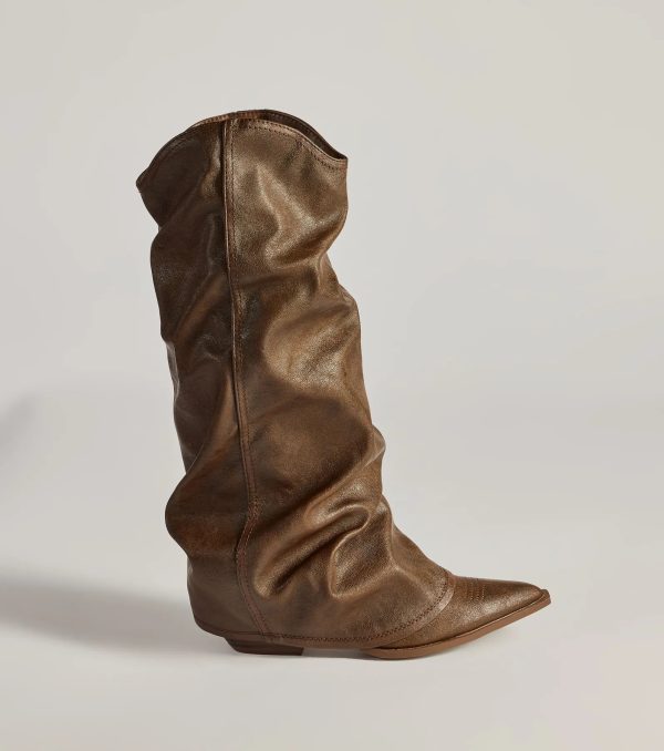 So The Drama Distressed Faux Leather Under-The-Knee Boots - Image 6