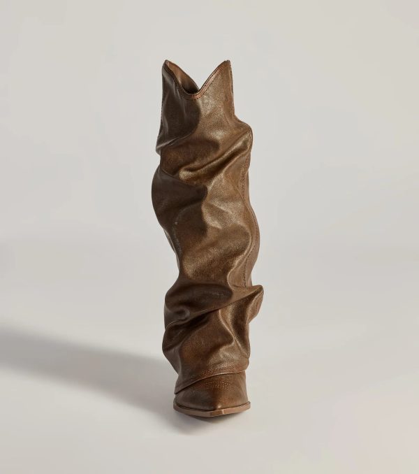 So The Drama Distressed Faux Leather Under-The-Knee Boots - Image 7