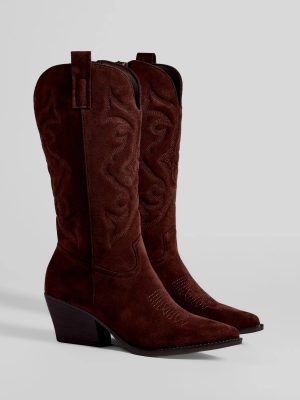 Country Threads Western Microsuede Cowboy Boots