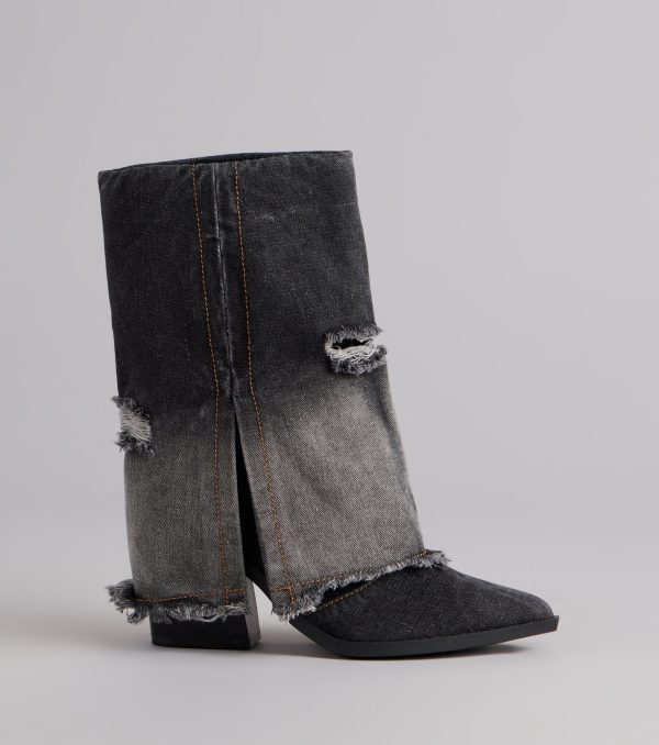 Fray All Day Denim Booties - Image 2