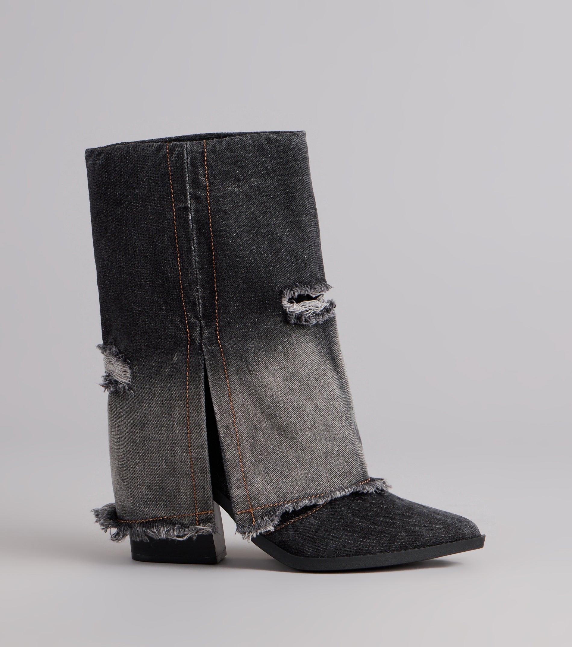 Fray All Day Denim Booties - Image 2