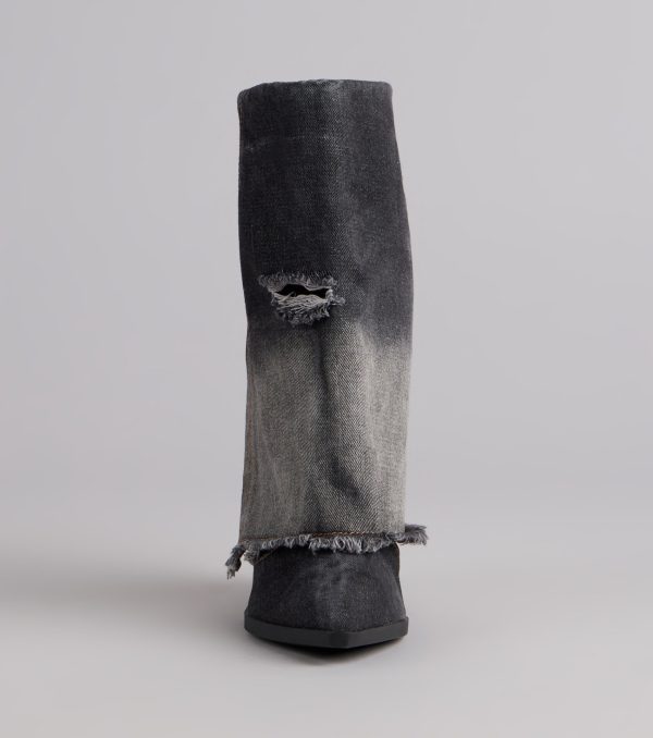 Fray All Day Denim Booties - Image 3